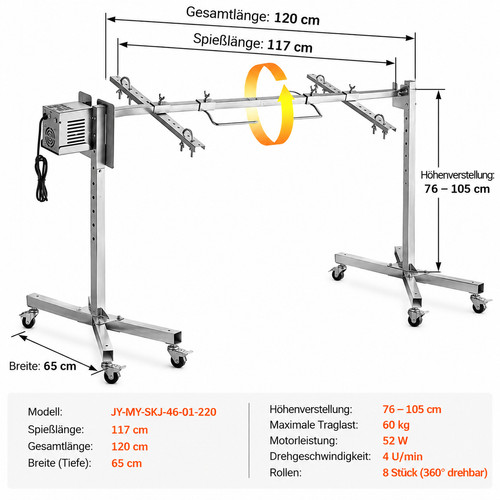 Vevor elektrischer drehspieß - vevor,