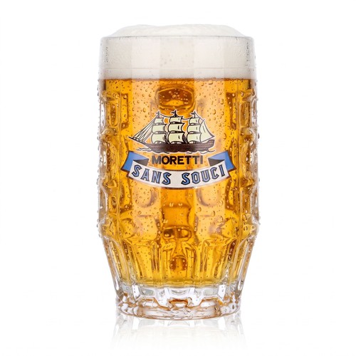 Birra moretti bier - glas, krug