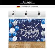 Geburtstags Banner Blau Silber