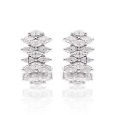 Kunstdiamanten Grown Cvd Diamant Reifen Huggie Ohrringe 18k Weiß Solid Gold 2.55