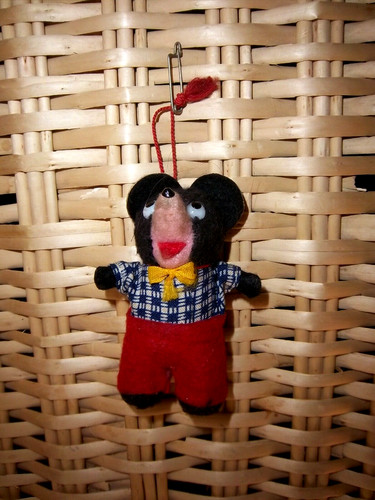 Antike maus figur schwarz - figur, filz