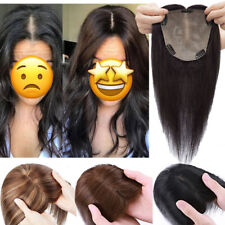 Echthaar Toupet Toupee Clip In Topper Hair Haarteile Haarausfall Damen Perücke w