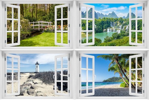 Fototapete fensterblick - 3d,