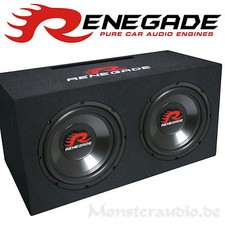 B-Ware Renegade RXV-1002 2x 25cm 1000 Watt Subwoofer Doppelwoofer Auto Basskiste