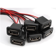 USB-A Buchse: 6er Set 2-Draht