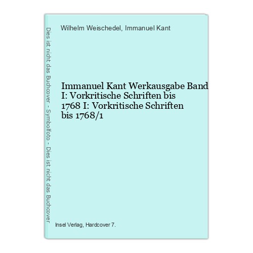 Immanuel kant werkausgabe band - werkausgabe,