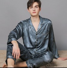 Herr 2 tlg Seidenpyjama Silk