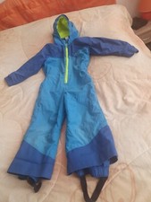 Schneeanzug, Skianzug, DECATHLON Gr. 104, Blau/neongelb, Kapuze, gut erhalten