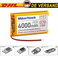3,7 V 4000mAh LiPo-Akku wiederaufladbar 1S 3C Lithium-Polymer-Akku JST 1,25 DHL