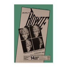 David Bowie Serious Moonlight Konzert Ticket Poster 60x90 cm, One size, Weiß