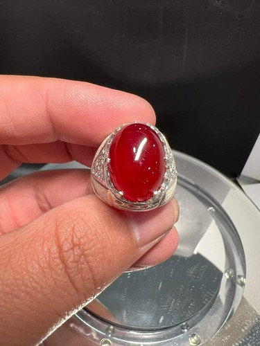 Roter onyx edelstein mit 925 - roter,