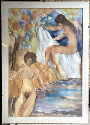 Aquarell badende frauen am - frauen,