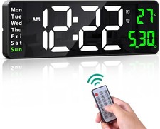 Digitale Wanduhr, 16" LED Wand Wecker mit Großbildschirm, Digitale Wecker