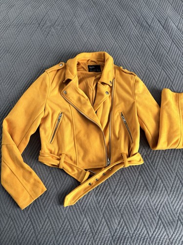 Gelbe bershka wildleder jacke - bershka,
