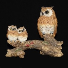 Dekofigur  Eule mit 2 Jungen