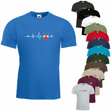 Jugoslawien Jugoslavija Herzschlag T-Shirt Herz Puls Nation Funshirt