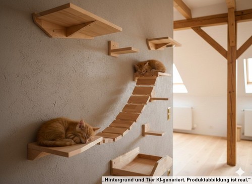 Katzen kletterwand 7teilig - kletterwand,