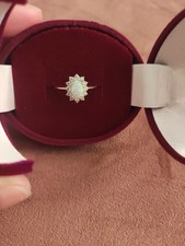 ✨Neuer Damenring aus Rotgold 585 mit Opal und Zirkonia + edler Verpackung Gr.50✨