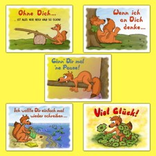 10 50 100 witzige Grußkarten lustige Postkarten Cartoons Freundschaft Liebe Herz