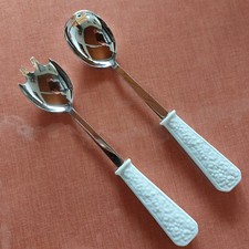 Rosenthal Maria weiß Salatbesteck Porzellan + 18/10 Edelstahl *Rarität*