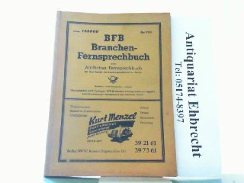 Bfb branchen fernsprechbuch - bfb, branchen-