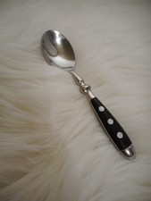 1 LÖFFEL ★Bistro-Besteck Landhaus Kaffeelöffel★ Holz braun 3-Nieten 15cm?