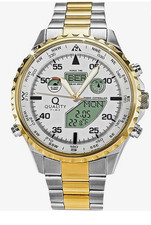 Weltbild QT Herren Funk-Solaruhr World Timer Boston (Farbe: Bicolor)  Edelstahl