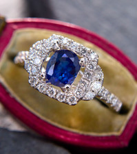 925 Silber blauer Saphir Lab