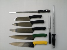 Kochmesser Küchenmesser Messer Wetzstahl Fleischgabel Lachsmesser gebraucht