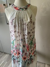 JAKES Cocktail Sommer Kleid - weiß & bunte Blumen - Neckholder - Gr.40 NP 119