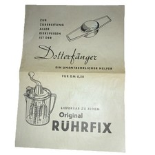 Vintage Original Werbung Rührfix Dotterfänger 60er Hand-Rührgerät Glas Handquirl