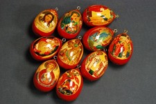 30 Stk !!!  russische HOLZ-EIER handbemalt IKONE religiöse Motivik