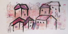 Zeichnung Landschaft Italien