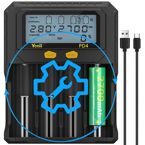 Slots lcd usb akku - 4,