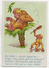 52/535 SAMMELBILD - HUMOR - AFFEN - PALME - KAMPF TECHNIK SPORT ??