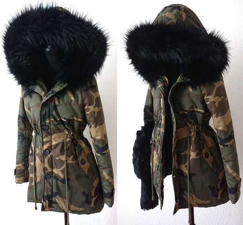 Camouflage military parka - military,