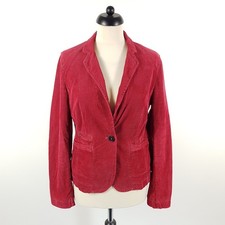Marc O'Polo Blazer Damen Gr. 40 L Rot Stretch Cord Jacke Patches