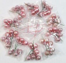 60 Weihnachtskugeln Glas rosa Draht Basteln Gesteck Strauß glanz & matt Ø 2,5 cm