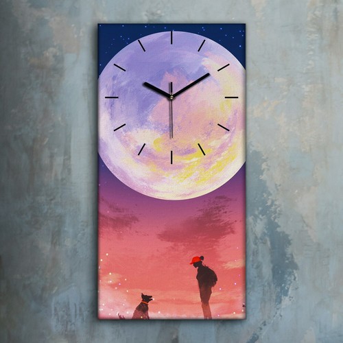 Wohnzimmer bild leinwand uhr - leinwand,