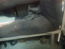  Small 2 Sitzer Couch / Original Futton Bezug Sauber Matt Schwarz Flohmarkt 