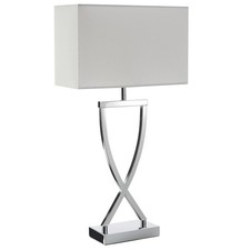 Tischleuchte Avina, modernes Design, 60W Nachttischlampe chromfarben B-Ware