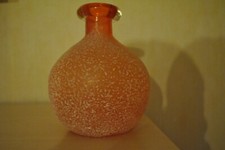 Blumenvase orange Glas Höhe 20cm Ø15cm bauchig Amphoren-Form