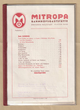 MITROPA DDR Speisekarte