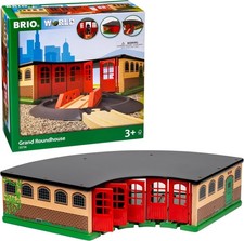 BRIO World 33736 Großer Ringlokschuppen mit Drehscheibe - Zubehör Holzeisenbahn 