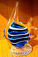 Murano Glasfisch Skalar blau