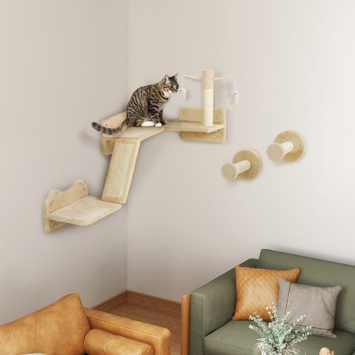 Pawhut katzen kletterwand set - pawhut,