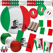 ITALIEN - Geschirr Deko Länderparty Mottoparty Party Grün Weiß Rot Italienparty