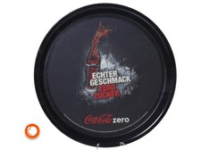 1980er original Coca Cola Zero Servier Tablett Schwarz Metall 40cm