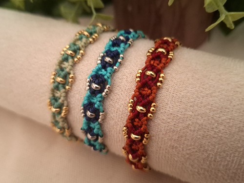 Makramee armband diamantmuster - makramee,
