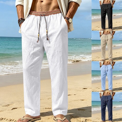 Herren leinenmischung hose - leinenmischung,